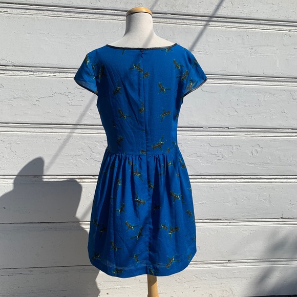 Kensie Blue Dress with Bird Pattern Size XL - Picture 6 of 8